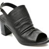 Sandale IMAGE negre, 101053, din piele naturala