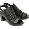 Sandale IMAGE negre, 101053, din piele naturala