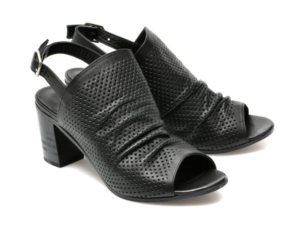 Sandale IMAGE negre, 101053, din piele naturala