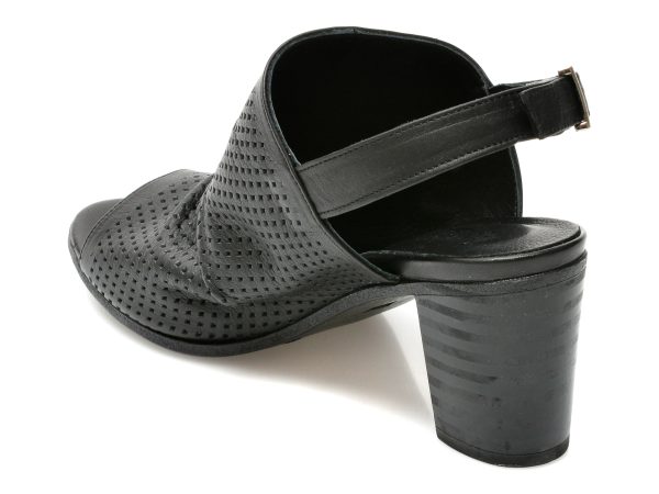 Sandale IMAGE negre, 101053, din piele naturala