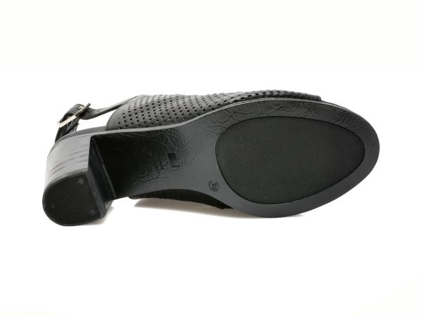 Sandale IMAGE negre, 101053, din piele naturala