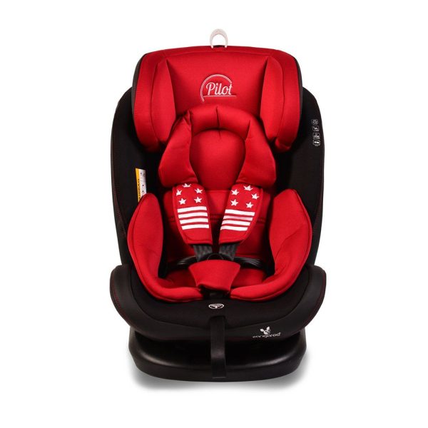 Scaun auto cu isofix Cangaroo Pilot 0-36 kg red black leather