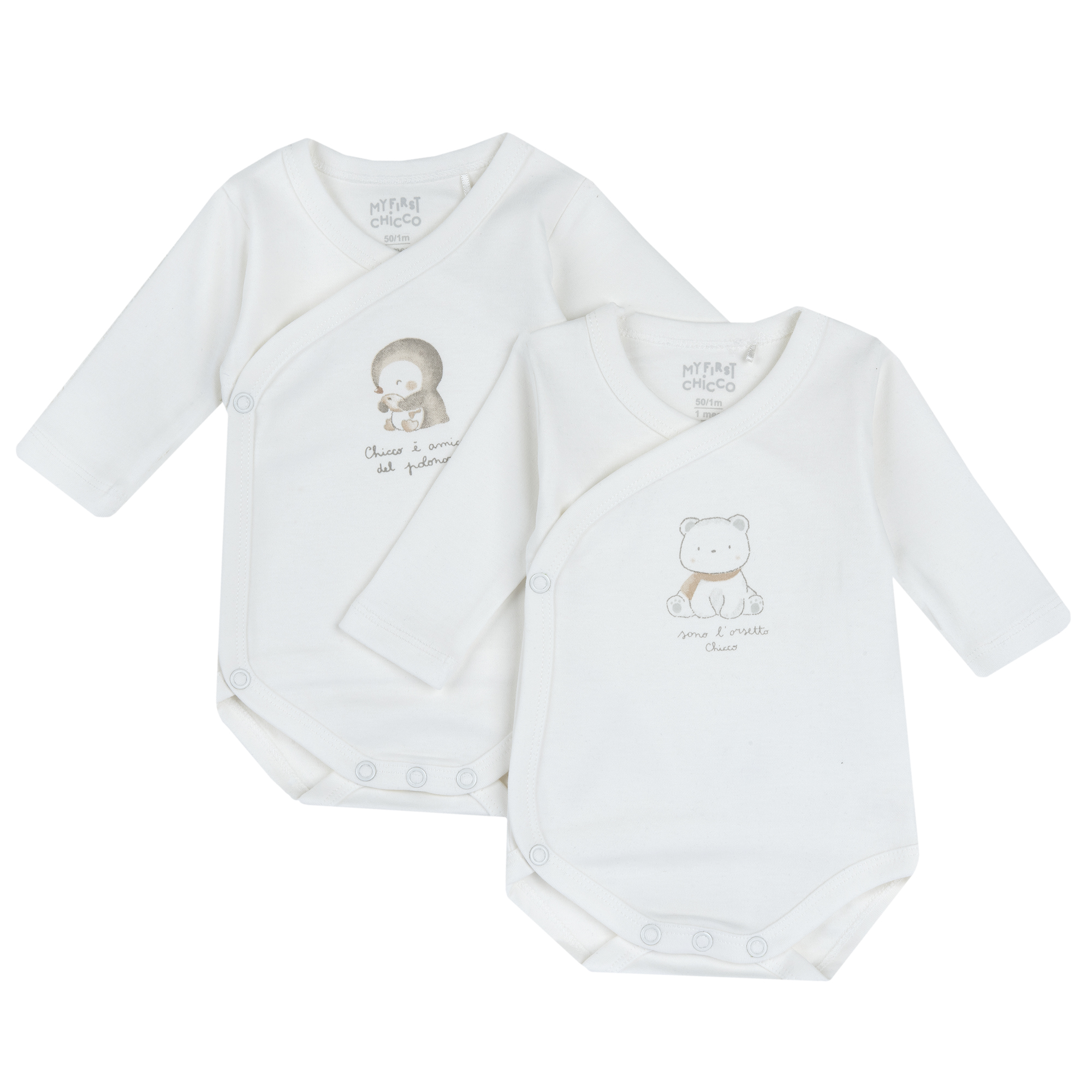 Body bebelusi Chicco, set 2buc, alb, 11535-61MFCI