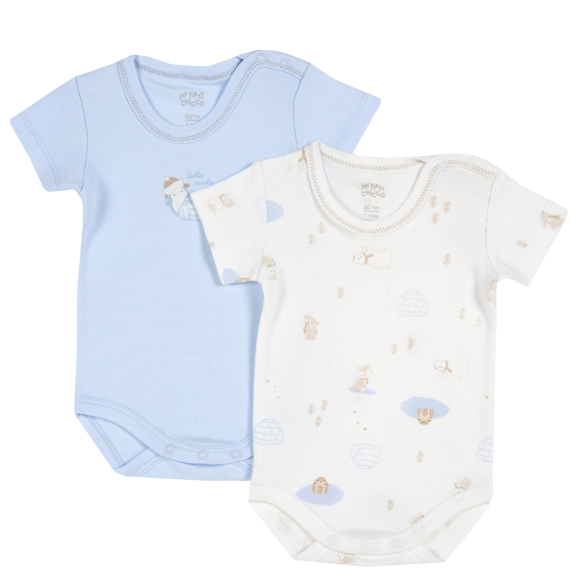 Body bebe Chicco, 2 bucati, albastru, 11457