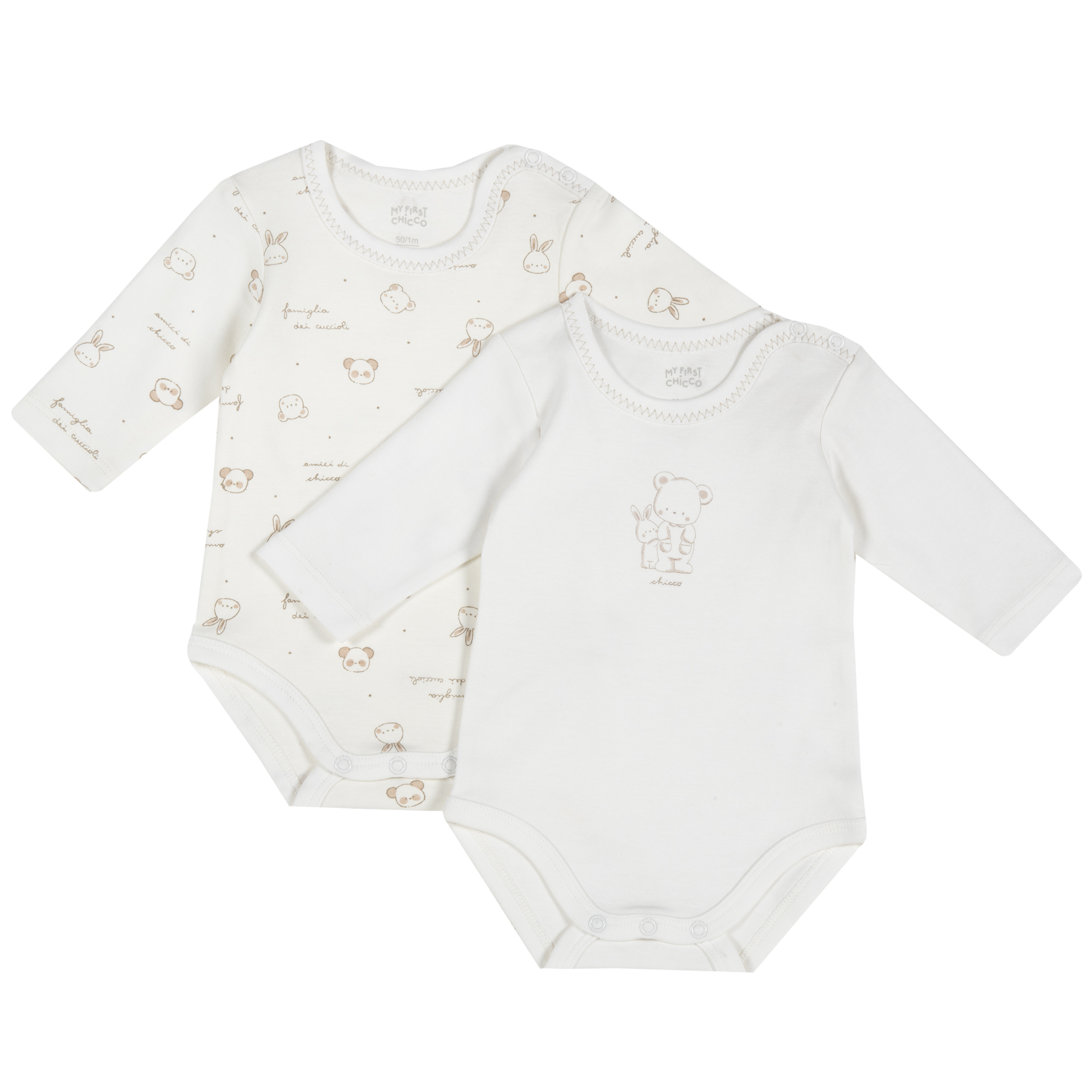 Body bebelusi Chicco, set doua bucati, alb, 11458
