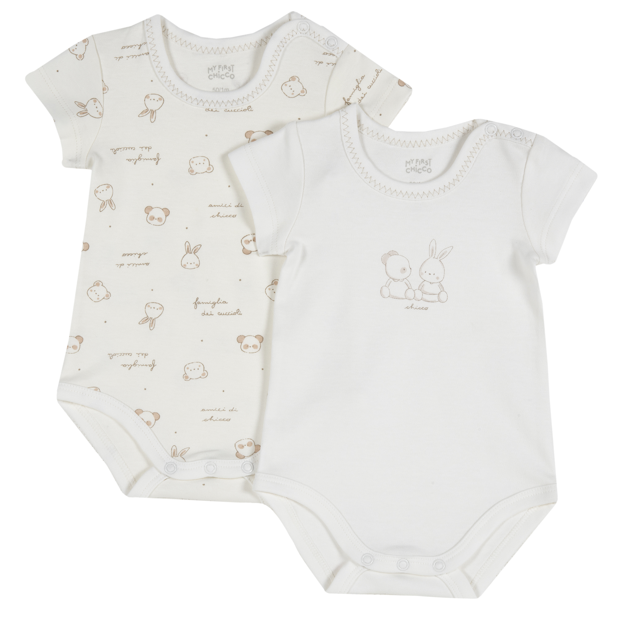 Body bebelusi Chicco, set doua bucati, alb, 11459