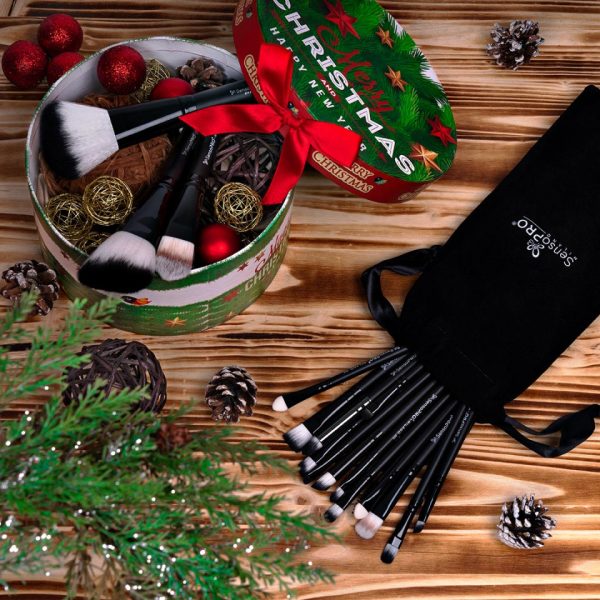 Set 22 Pensule Machiaj Profesionale SensoPRO Milano Travel All Black + CADOU