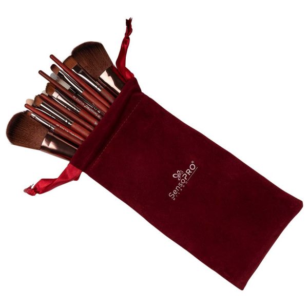 Set 22 Pensule Machiaj Profesionale SensoPRO Milano Travel Brown + CADOU