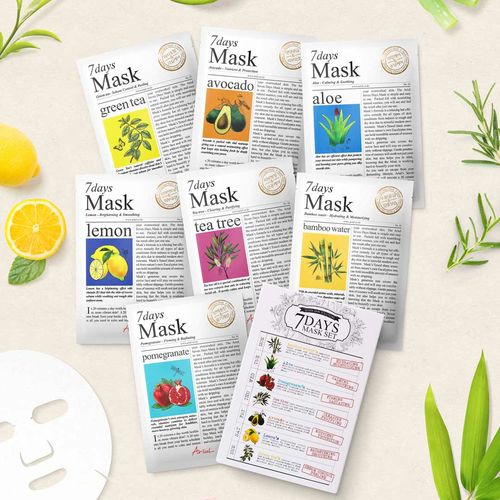 set-7-masti-servetel-tratament-complet-al-tenului-ariul-3-2.jpg Set 7x Măști Șervețel 7Days Mask pentru Tratamentul Complet al Tenului, 140g (7 x 20g) | Ariul