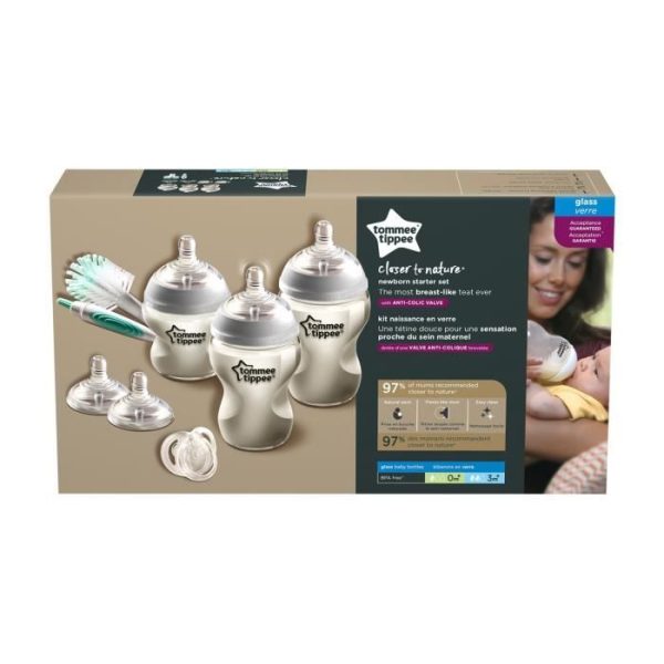 Set biberoane din sticla Tommee Tippee Easy Vent 0 luni +