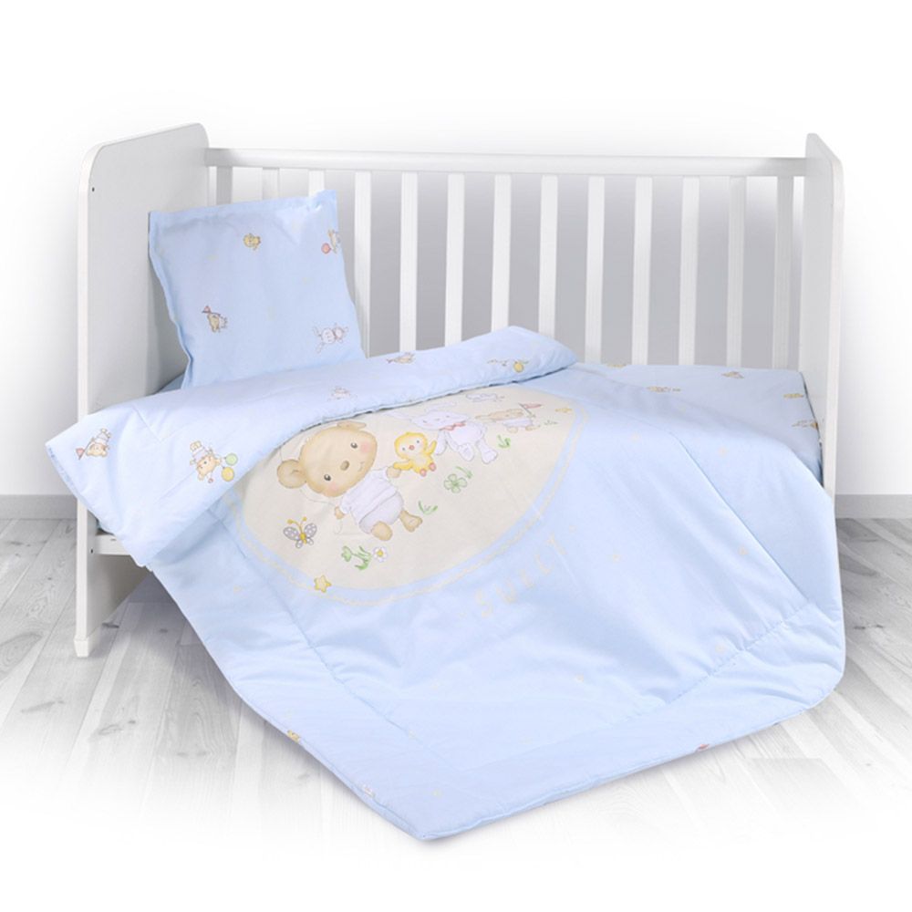 Set lenjerie de pat Lorelli Ranforce blue, 3 articole
