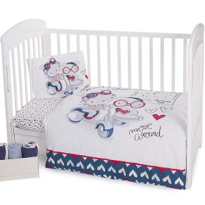 Set lenjerie pat Kikka Love Rome 100 x 150 - 3 articole