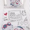 Set lenjerie pat Kikka Love Rome 100 x 150 - 3 articole