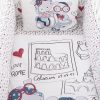 Set lenjerie pat Kikka Love Rome 60 x 120, 6 articole
