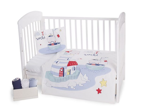 Set lenjerie pat Kikka Nautic 100 x 150 , 3 articole
