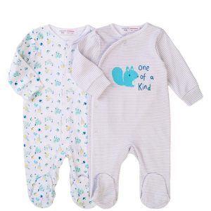 Set 2 salopete cu maneca lunga Minoti Baby, Snail, One of a kind