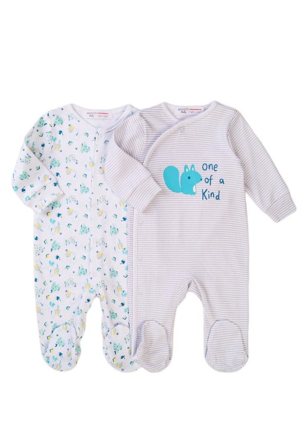 Set 2 salopete cu maneca lunga Minoti Baby, Snail, One of a kind