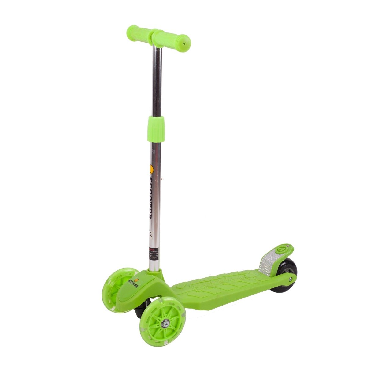 Trotineta reglabila cu roti luminoase Action One Stability 4, Verde