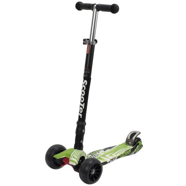 Trotineta pliabila cu roti luminoase si late Action One Jumbo Wheels Green