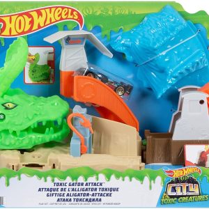 Set de joaca circuit cu obstacole HotWheels Toxic Gator Attack, FNB06