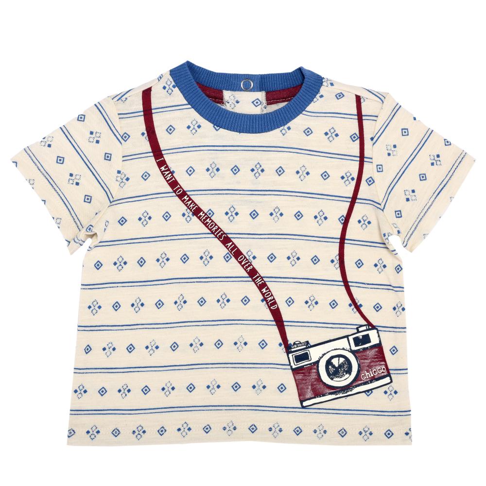 Tricou copii Chicco, maneca scurta, baieti, crem
