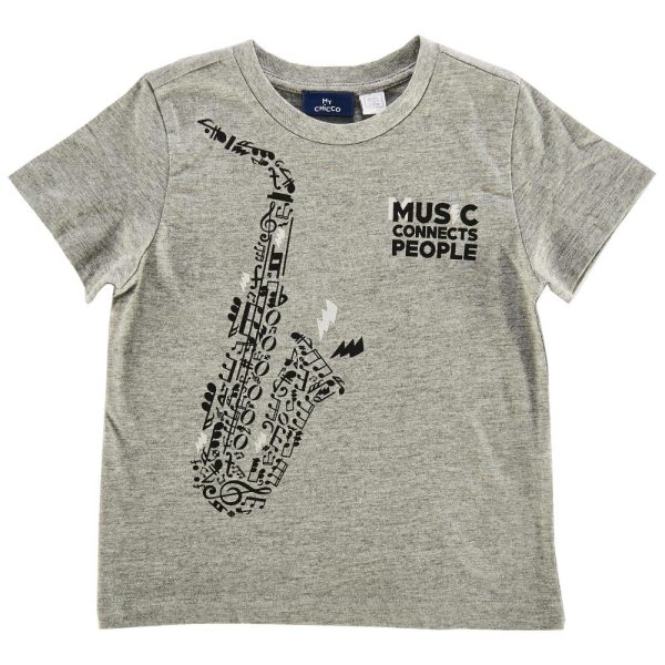 Tricou copii Chicco, maneca scurta, gri