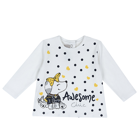 Tricou maneca lunga copii Chicco, 67372-61MFCO, Alb