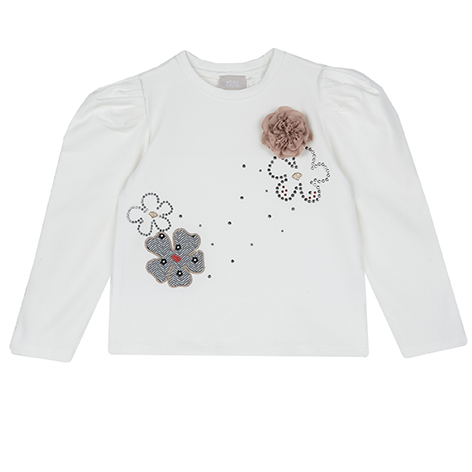 Tricou maneca lunga copii Chicco, 67496-61MC, Alb