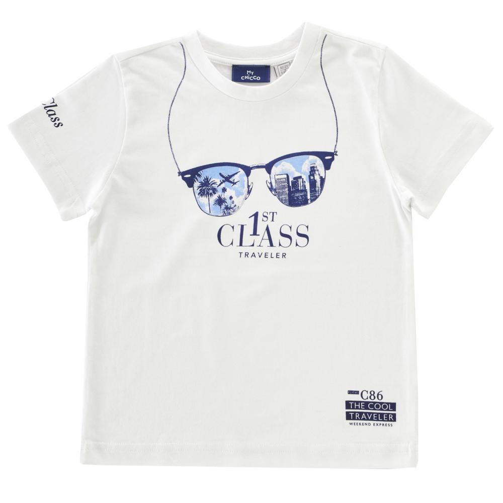 Tricou maneca scurta Chicco, baieti, alb