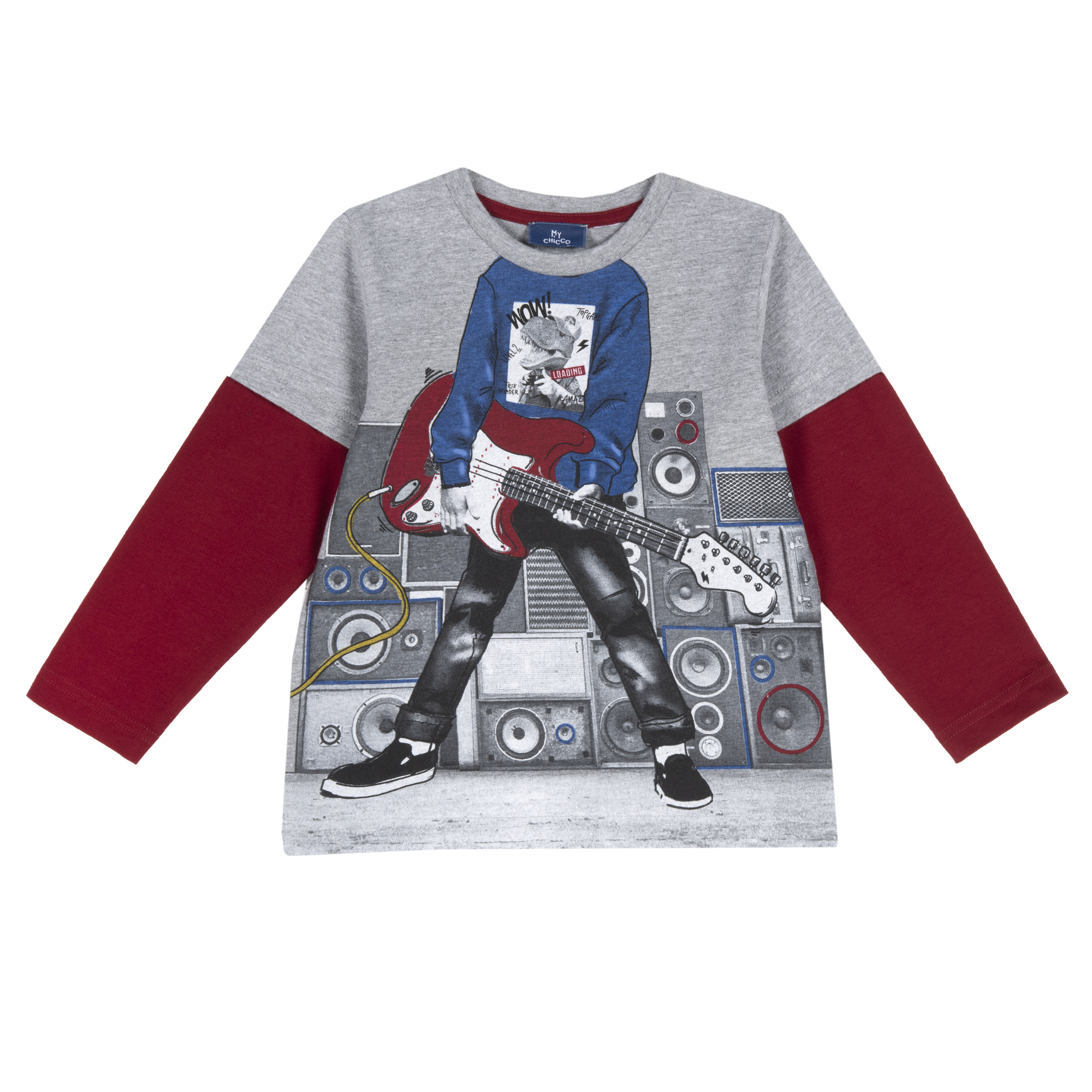 Bluza copii Chicco, gri cu imprimeu, 68001