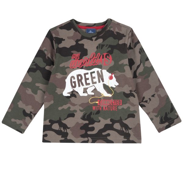 Bluza copii Chicco, maro cu model, 06929