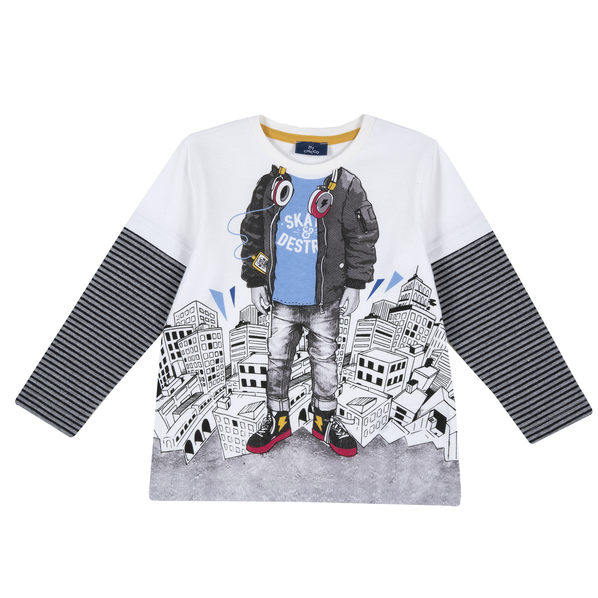 Bluza copii Chicco, alb cu imprimeu, 47725