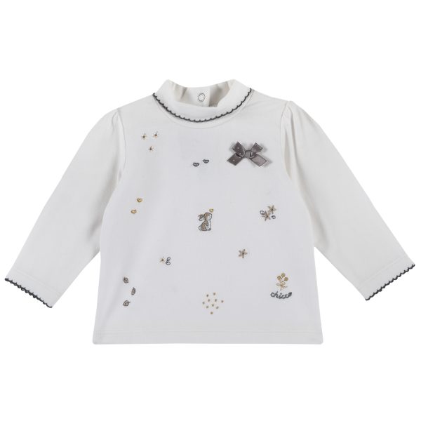 Tricou copii Chicco, maneca lunga, decoratii contrastante, 06746