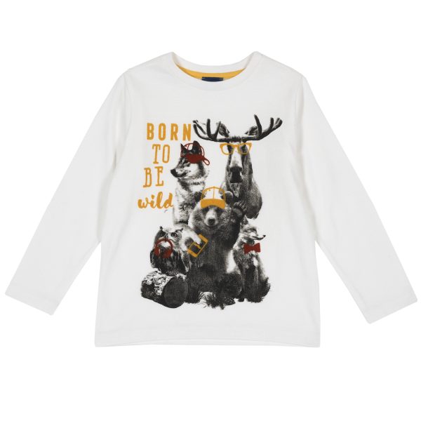 Tricou copii Chicco, maneca lunga, imprimeu animale, 06770