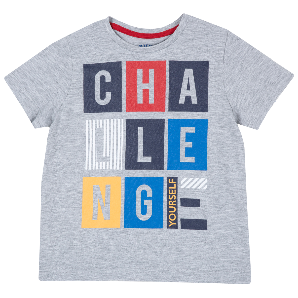 Tricou copii Chicco, slogan, gri deschis, 06868