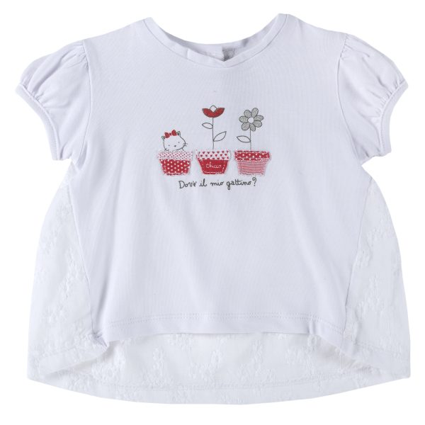 Tricou copii Chicco, maneca scurta, alb, 06565