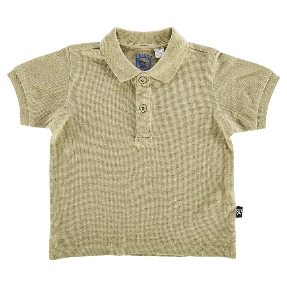 Tricou polo copii Chicco, maneca scurta, kaki, 116
