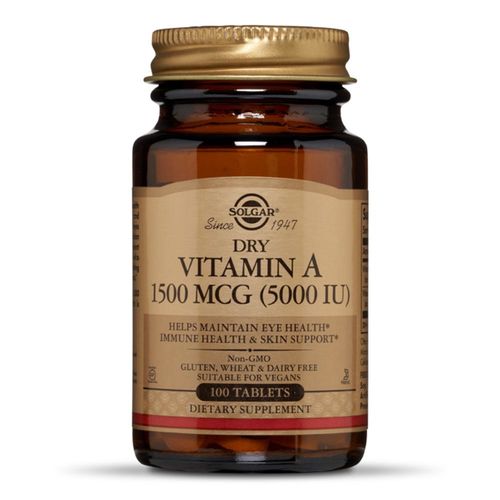 vitaminaauscata5000iu100tablete_solgar.jpg Vitamina A Uscată 5000IU, 100 tablete | Solgar