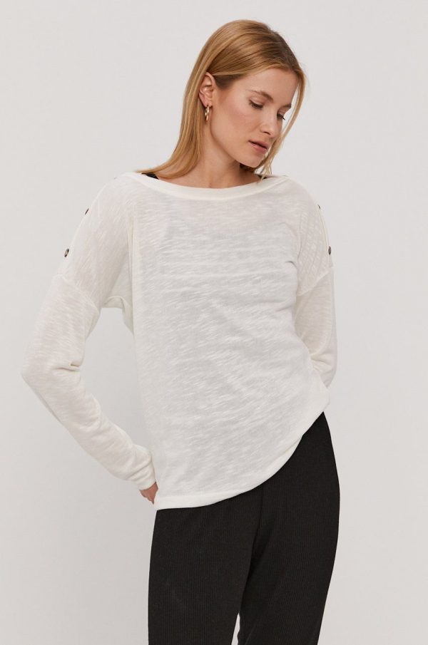 Pieces Pulover femei, culoarea crem, light