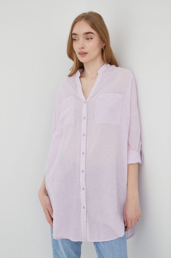 AA00-KDD02S_04X_F1.jpg Vero Moda camasa din bumbac femei, culoarea violet, relaxed