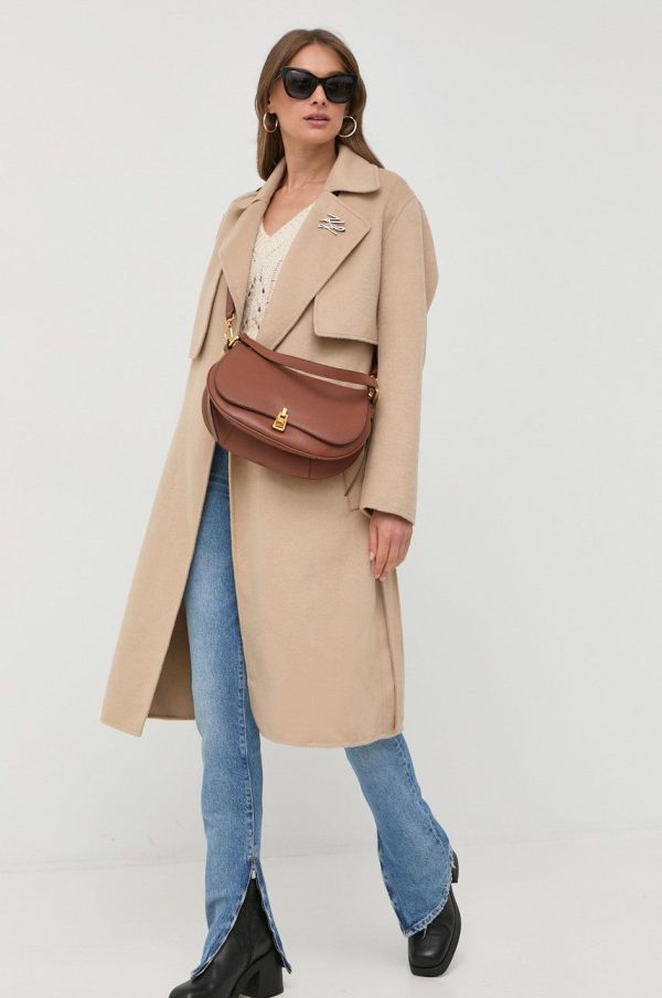 AA00-KPD01Z_02X_F1.jpg Karl Lagerfeld palton de lana culoarea bej, de tranzitie
