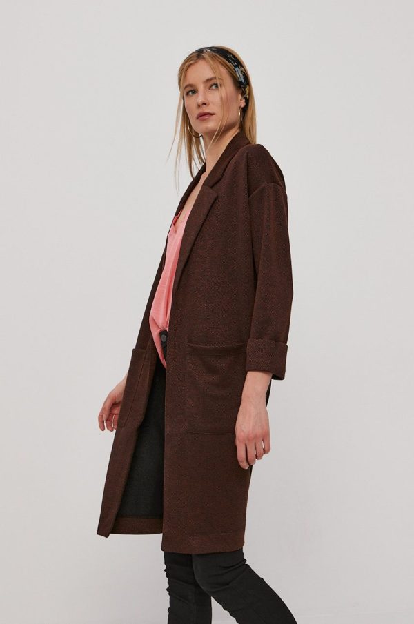 Pieces Sacou culoarea maro, desfacut, melanj