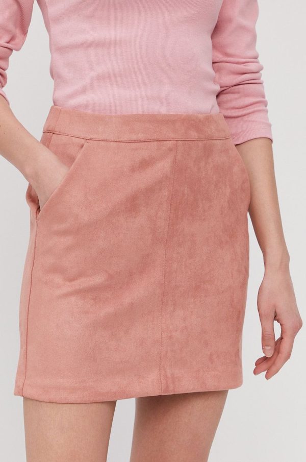 AA00-SDD00I_38X_F1.jpg Vero Moda Fustă culoarea roz, mini, model drept