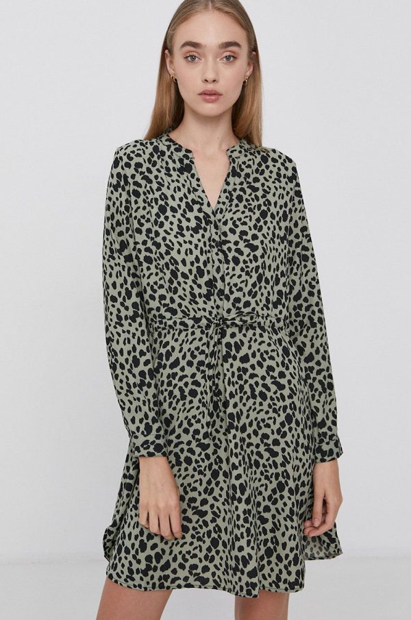 Only Rochie culoarea verde, mini, evazata