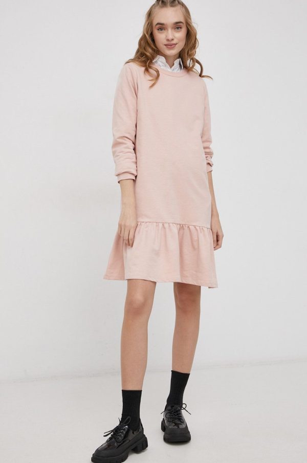Only Rochie culoarea roz, mini, evazata