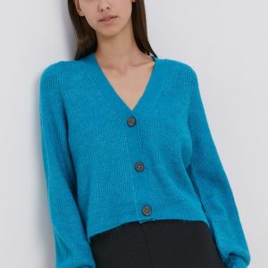 Jacqueline de Yong Cardigan femei, culoarea turcoaz, calduros