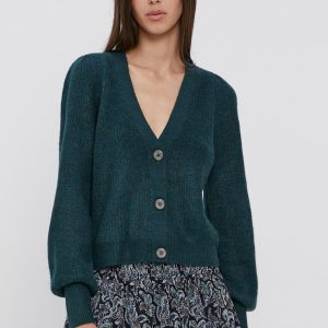 Jacqueline de Yong Cardigan femei, culoarea verde, calduros