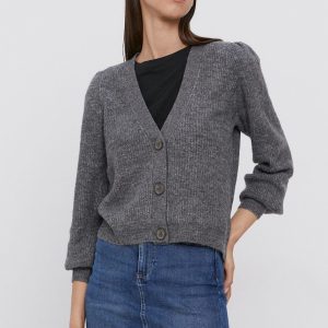 Jacqueline de Yong Cardigan femei, culoarea gri, calduros