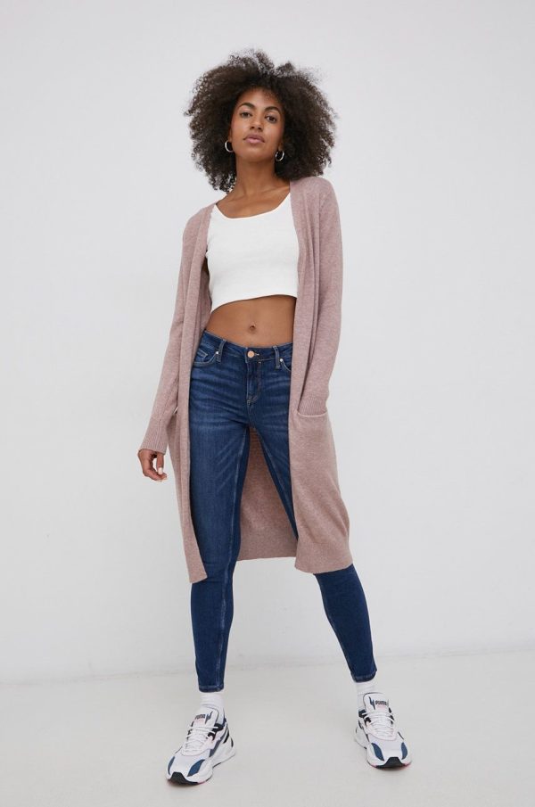 JDY cardigan femei, culoarea roz, light