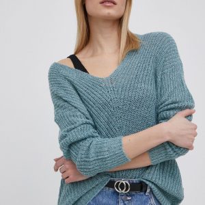 JDY pulover femei, culoarea turcoaz,
